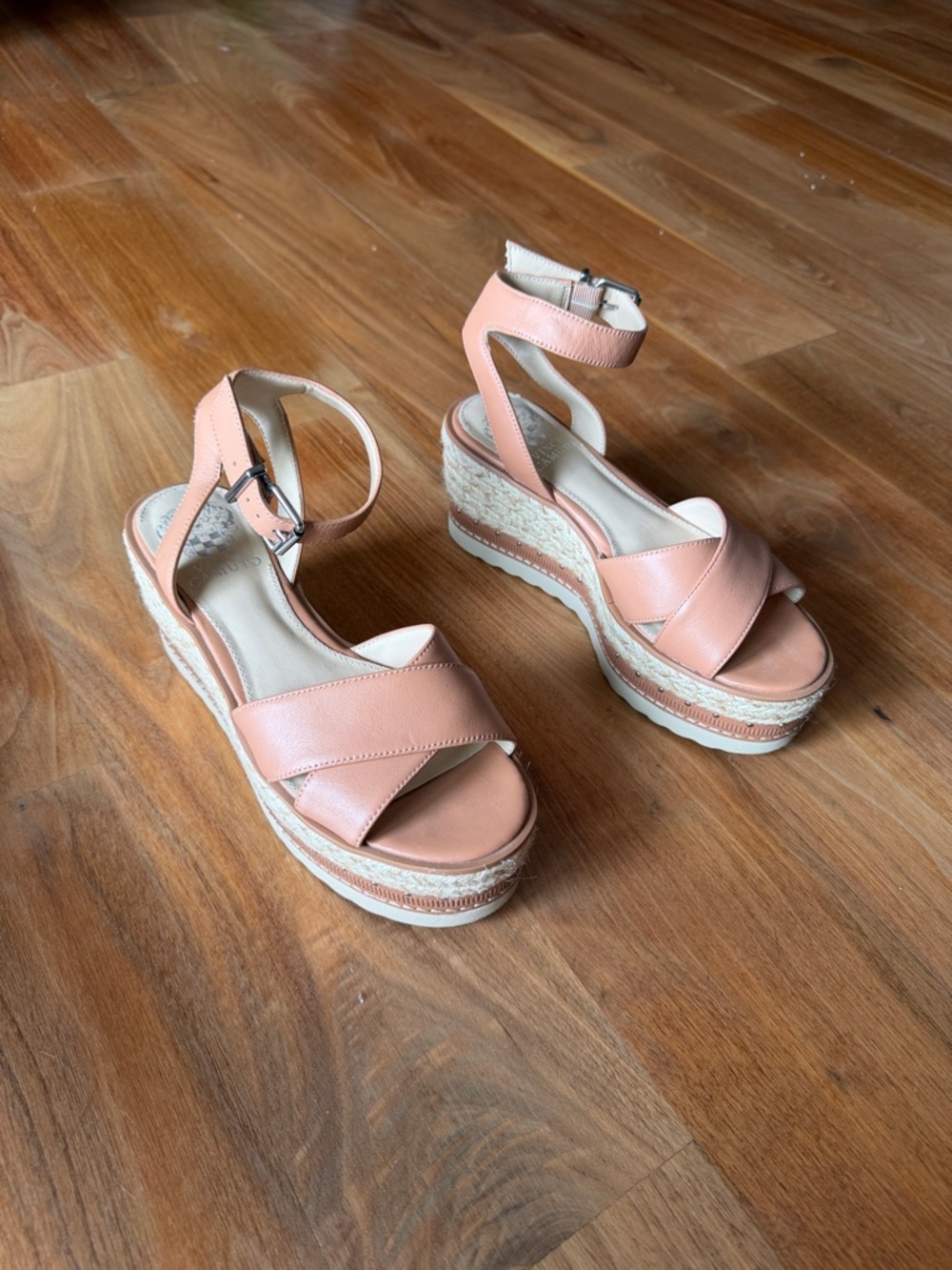 Vince Camuto Peach Espadrille Wedge Sandals